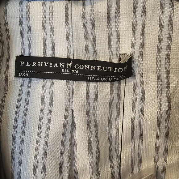 Peruvian Connection NWT Classic Kamala 100% Linen Blazer Size 4 - Picture 3 of 9